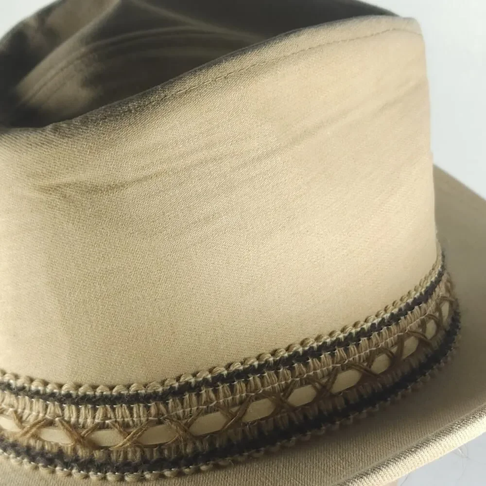 Resistol Vintage 7 1/8 Self Conforming Tan Beige Suede Felt Western Cowboy Hat
